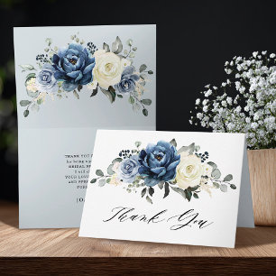 Dusty Blue Navy Champagne Ivory Möhippa Tack Kort