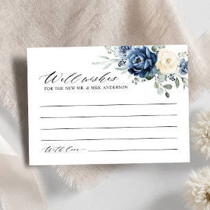 Dusty Blue Navy Champagne Ivory Wishing well Enclo Tilläggskort