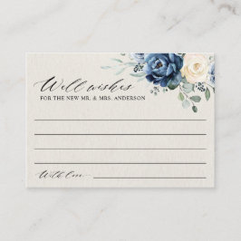 Dusty Blue Navy Champagne Ivory Wishing well Enclo Tilläggskort