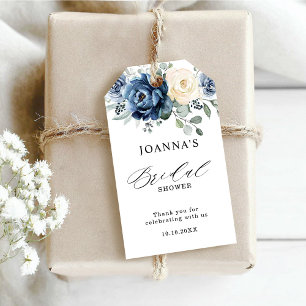 Dusty Blue Navy Champagne Möhippa Gift Märkres Presentetikett