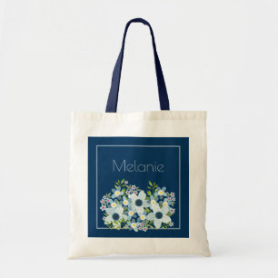 Dusty Blue, Navy Country Flower Brudtärna Tygkasse