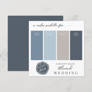 Dusty Blue Navy och Grå Färgpalettkort Inbjudningar