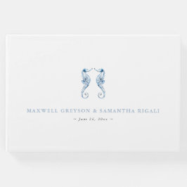 Dusty Blue Ocean Bröllop Guest Bok