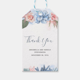 Dusty Blue och Beach Inspired Tack Presentetikett