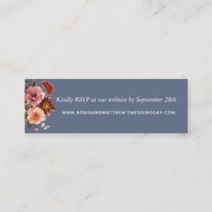 Dusty Blue, och Burgundy Blommigt Webbplats Osa Mini Visitkort