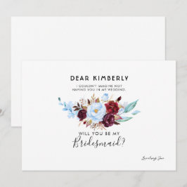 Dusty Blue och Burgundy kommer du att bli min Brid Inbjudningar