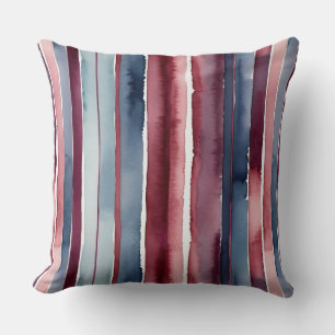 Dusty Blue och Burgundy Ro Rand Kudde