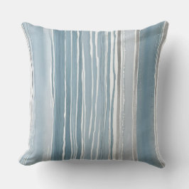 Dusty Blue och Grått rand Kudde