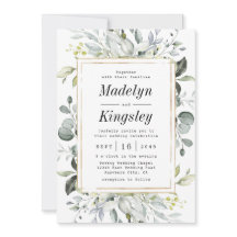 Dusty Blue och Guld Elegant Rustic Blommigt Bröllo