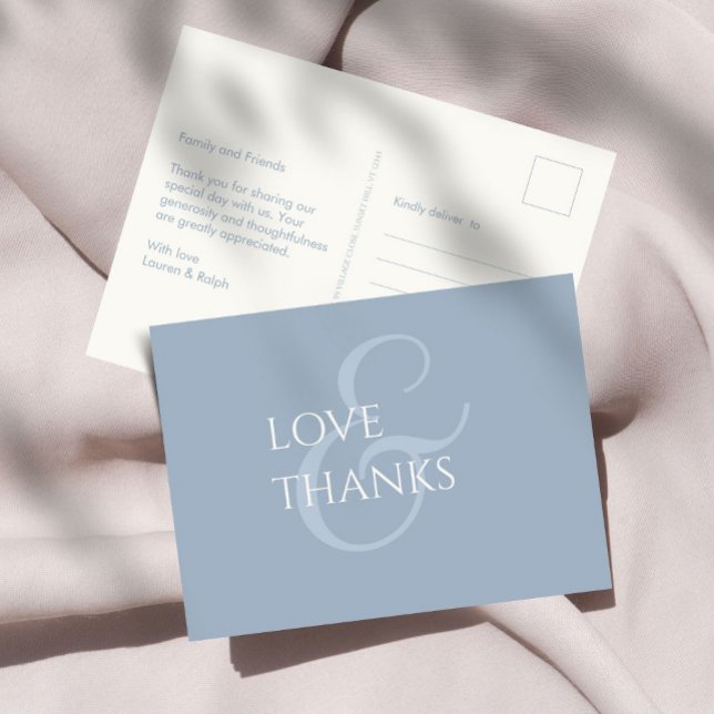 Dusty Blue och Ivory non-Photo Tack Vykort (Skapare uppladdad)