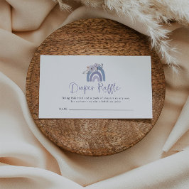 Dusty Blue och Lila Boho | Regnbåge Diaper Raffle Tilläggskort