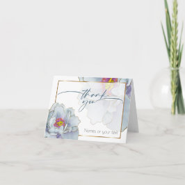 Dusty Blue och Lilac Exotic Blommigt Tack Kort