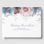 Dusty Blue och Mauve Blommigt Bröllop Gästböcker<br><div class="desc">Mauve och dammiga blå gästen bröllop bok</div>