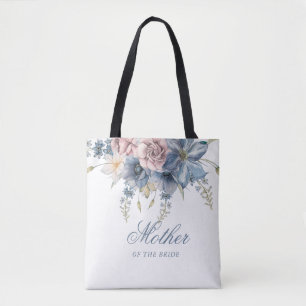Dusty Blue och Mauve Blommigt Elegant bröllop Tygkasse