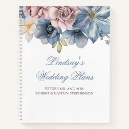 Dusty Blue och Mauve Blommigt Elegant Modern