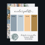 Dusty blue och orange gult Bröllop färg Palett<br><div class="desc">Dusty blue and orange gult Bröllop färg Palette Card 2023</div>