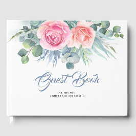 Dusty Blue och Rosa Bröllop Gästböcker