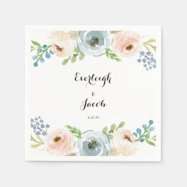 Dusty Blue och  Rosa Bröllop Pappersservett