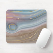 Dusty Blue och Taupe Agate Mousepad