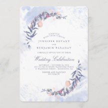 Dusty Blue och  vattenfärger - Blommigten Bröllop