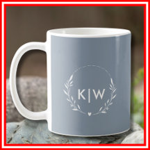 Dusty Blue och Vit | Modern Initialer Monogram