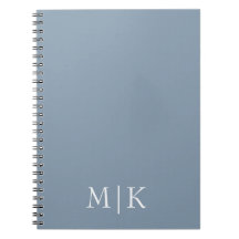 Dusty Blue och White | Modern monogram