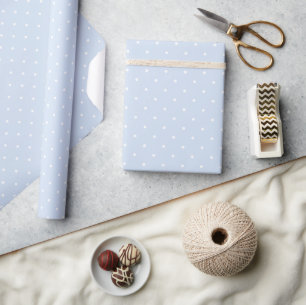 Dusty Blue och White Polka dots Mönster Presentpapper