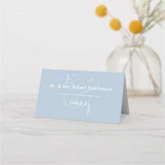 Dusty Blue Omvänd Ampersand Bröllop | Vikt sittpla Placeringskort