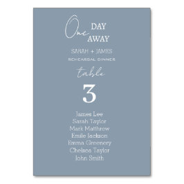 Dusty Blue One Day Away Bröllop Sittdiagram Bordsnummer