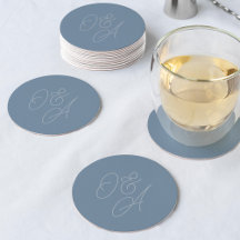 Dusty Blue | Oversifierat skript Monogram Bröllop