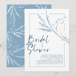 Dusty Blue Pampas Grass Modern Boho Möhippa Inbjudningar