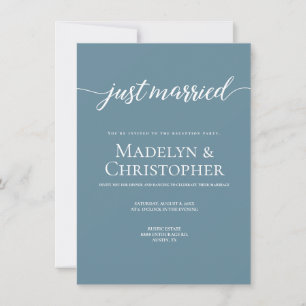 Dusty Blue party Endast Bröllop Photo Ny gifta Inbjudningar