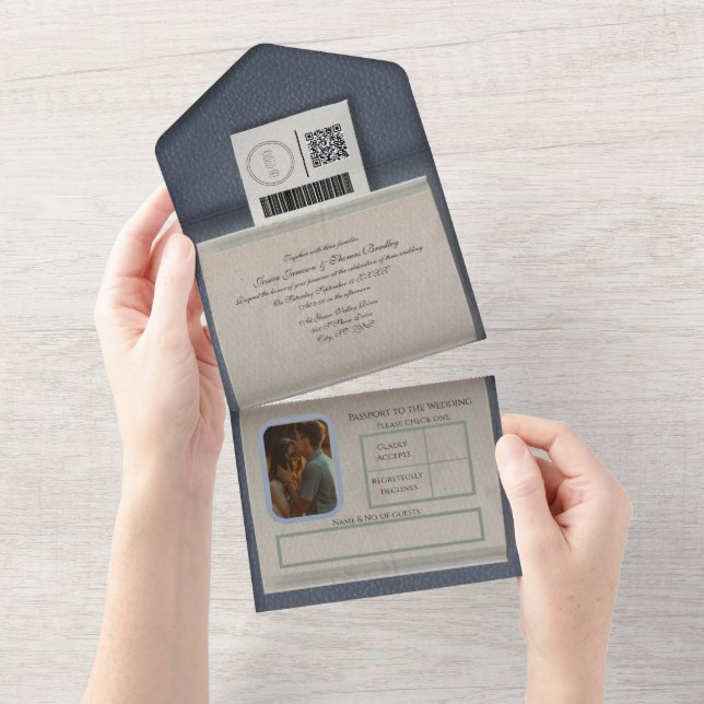 Dusty Blue Passport Stil alla i ett (Avrivbar del)
