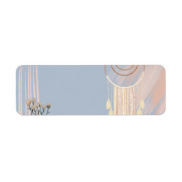 Dusty Blue Peach Boho Dream Catcher Returadress Etikett