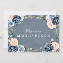 Dusty Blue Peach  kommer du att vara Maid of honor Inbjudningar