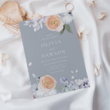 Dusty Blue & Peach Modern Elegant bröllop