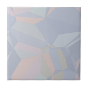 Dusty Blue & Peach Seamless Polygons Kakelplatta