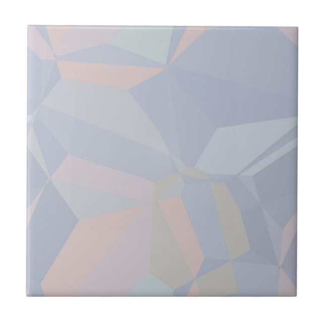 Dusty Blue & Peach Seamless Polygons Kakelplatta (Framsidan)