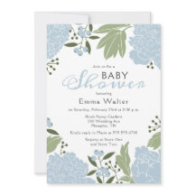 Dusty Blue Peonies Baby Shower