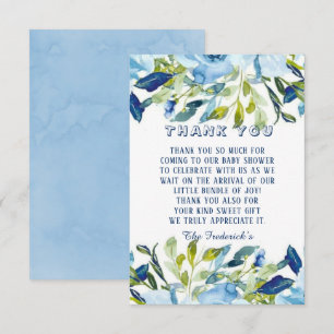 Dusty Blue Peonies Boy Shower Tack Kort