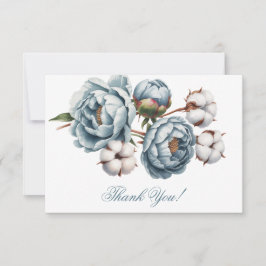 Dusty Blue Peony and Cotton Wedding Tack Kort