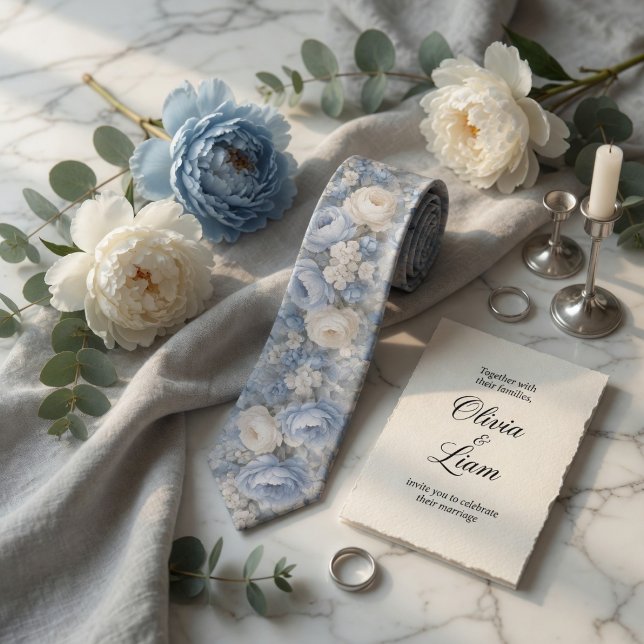 Dusty Blue Peony Floral Wedding Slips (Skapare uppladdad)