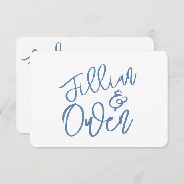 Dusty Blue Personlig Tackkort Anteckningskort (Fram/baksida)