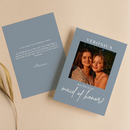 Dusty Blue Photo Maid of honor Boho Frieri kort