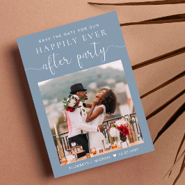 Dusty Blue Photo Wedding Reception Spara datumet Meddelande