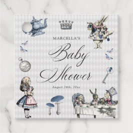 Dusty Blue & Pink Alice In Wonderland Baby Shower Gåvor Etiketter