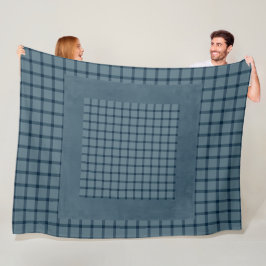 DUSTY BLUE PLAID MÖNSTER FLEECEFILT