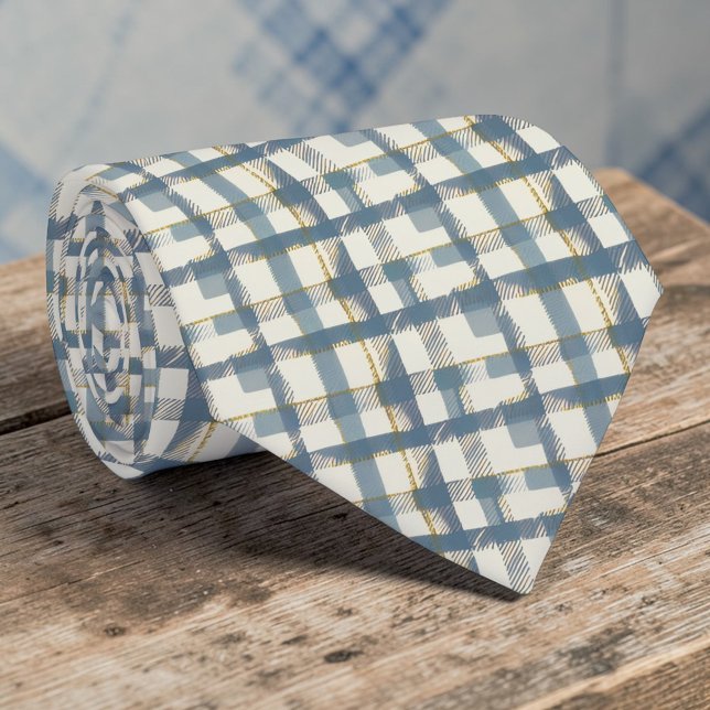 Dusty Blue Plaid Pattern Necktie Tie Slips (Skapare uppladdad)