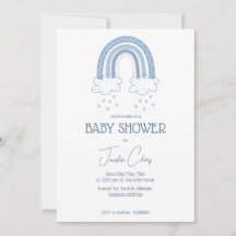 Dusty Blue Pojke Boho Stil Baby Shower