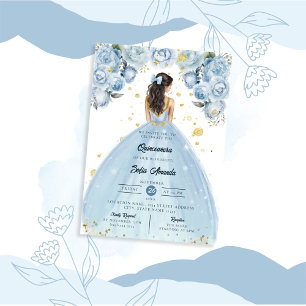 Dusty Blue Princess Party Inbjudningar